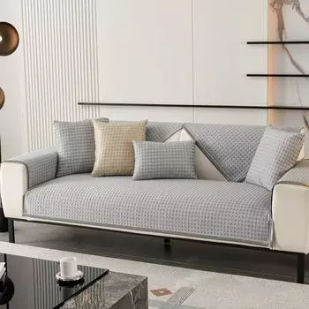 Luxury Ice Silk Sofa Slipcover Summer Mat Simple L Shape Sofa Cover Cushion Anti-slip Housse de canap 3 places Couch Covers 1PC A 70x70