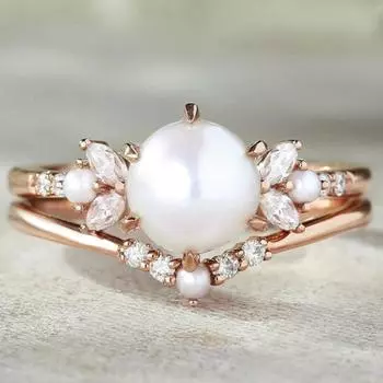 Luxury Ins New High-value Pearl Ring Female Ice Queen Big Pearl Design High-end Jewelry Ring No. 6