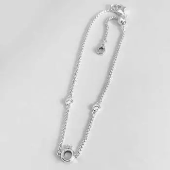 Роскошные ювелирные изделия Модные моменты стерлингового серебра 925 пробы сверкающий браслет-цепочка с застежкой в виде короны O великолепный элегантный популярный высокое качество