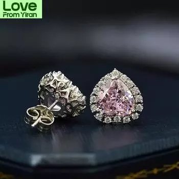 Роскошные женские серьги из циркония Aaaaa, модные серебряные серьги, ювелирные изделия, благородный темперамент, серьги-гвоздики для женщин