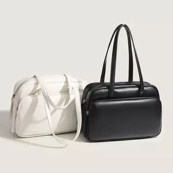 Роскошные кожаные женские сумки через плечо, черные, большие вместительные женские сумки-тоут, белые сумки для деловых поездок, ручная багажная сумка