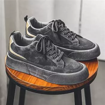 Luxury Men s Anti slip and Wear resistant Outdoor Sports Shoes Spring and Autumn Lace up Shallow Mouth Versatile Casual Shoes 39 серый