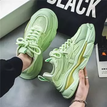 Luxury men s fashionable and versatile casual shoes mesh breathable lightweight and wear-resistant running sports shoes sneakers 39 зелёный
