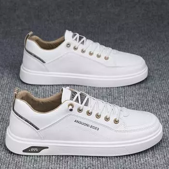 Luxury men s shallow casual small white shoes with soft soles lightweight sports shoes comfortable running board shoes sneakers 39