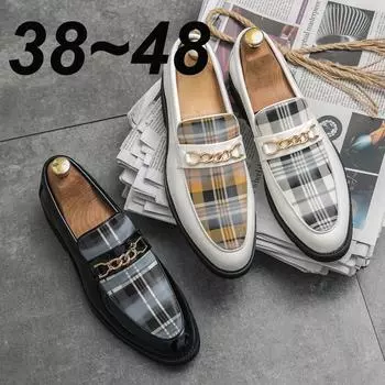 Luxury Mens Dress Plaid Party Leather Wedding 48 Designer Flats Business Formal Office Casual Driving Shoes Footwear Men Loafers 6