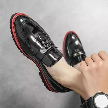 Luxury Mens Leather Shoes European Style Monk Strap Male Shoes Men Casual Man Loafers Formal Dress Footwear Shoes for Men 38