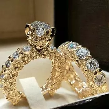 Luxury New Jewelry, European and American Women s Round Diamond Inlaid Fashion Ring, Full Diamond Ring No. 5