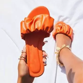 Роскошные новые женские повседневные домашние прочные сандалии складные уличные дикие пляжные нескользящие женские шлепанцы на плоской подошве 36