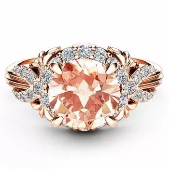 Luxury New Women s Ring, Delicate Champagne Square Diamond Ribbon Women s Ring, Accessories No. 6