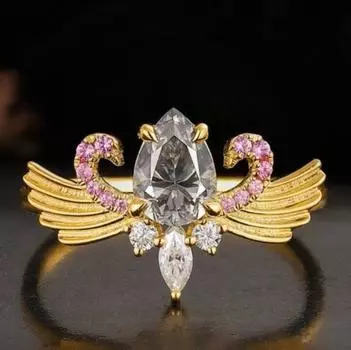 Luxury Niche Fashion Creative Versatile Angel Wing Ring, Love Angel Hot-selling Jewelry Wing Ring No. 6