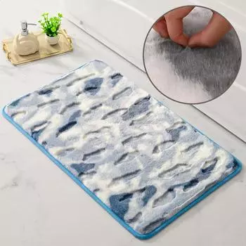Luxury Non-slip Bathroom Floor Mat Imitation Rabbit Fur Absorbent Bath Mat Area Rug Bathroom Floor Mat Kitchen Non-slip Carpet 40x60cm