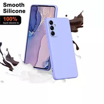 Luxury Original Phone Case for Samsung M14 5G Smooth Liquid Silicone Fundas Galaxy M14 5G Camera Protective Back Cover Case M14 5G чёрный