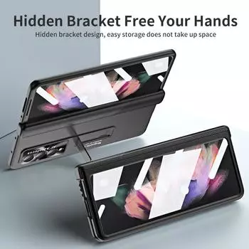 Роскошный портативный чехол-подставка для всего тела для Samsung Galaxy Z Fold4 Fold 3 Fold3 Fold 4 Zfold4 5G Защитная пленка для экрана for Samsung Z Fold 4
