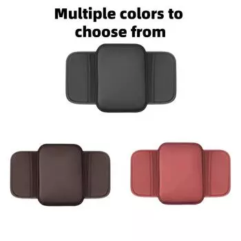 Luxury PU leather car armrest pad - waterproof, storage and organizing items, increased height center console pad for improved c красный