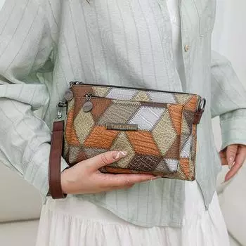 Luxury PU Leather Women s Shoulder Crossbody Bags High Quality Women Handbag Patchwork National Style Female Messenger Tote Sac синий