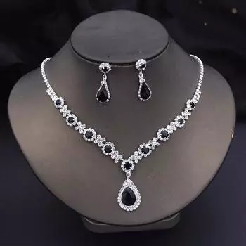 Роскошные комплекты украшений со стразами для женщин, комплекты ожерелий, сережек, свадебные комплекты ожерелий для свадебных вечеринок, аксессуары для костюмов