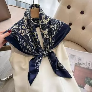 Роскошный шелковый платок на голову для женщин, летний платок, квадратная голова, хиджаб, шарфы для женщин, брендовые платки 90*90, шелковый шарф, мусульманский хиджаб