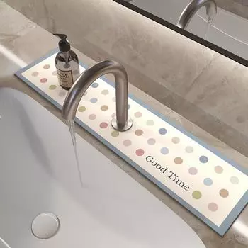 Luxury Sink Faucet Drain Pad Mats For Kitchen Absorbent Drying Non-slip Sink Splash Mat Guard Countertop Protector Bathroom 10x40 cm