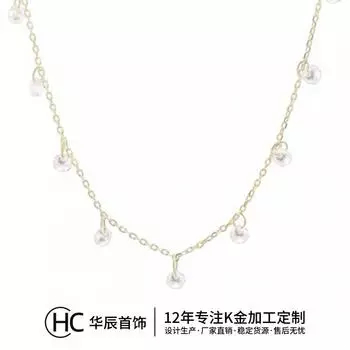 Luxury Smart 14K Gold Necklace Clavicle Chain Women S Exquisite Premium Sense Non-Fading Accessories 14k