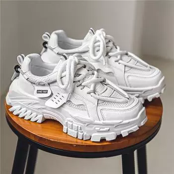 Luxury Spring and Autumn Men s New Comfortable and Breathable Casual Shoes Korean Fashion Trend Versatile Student Sports Shoes 39 белый