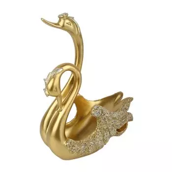 Luxury Swan Wine Rack Innovative Desktop Wine Cabinet Decorative Ornaments for Living Room Office золотистый