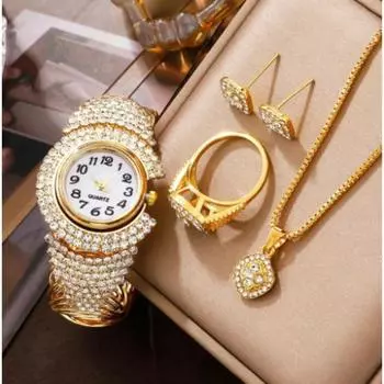 Luxury Watch Rhinestone Women s Elegant Watch Women s Quartz Watch for Girls Ladies Jewelry Set