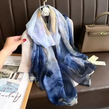 Luxury Women Hijab Shawls Elegant Thin Silk Scarf Long Wraps Lady Style17