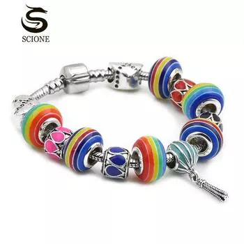 LUXY MOON Модные украшения Радужный браслет из бисера DIY Ювелирные изделия 17cm разноцветный