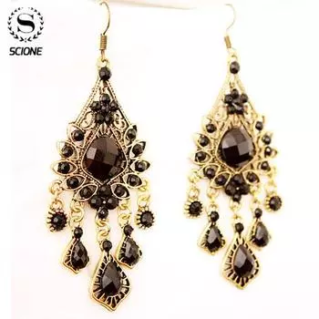 LUXY MOON Water Drop Бирюзовые женские богемные винтажные серьги преувеличенные длинные серьги