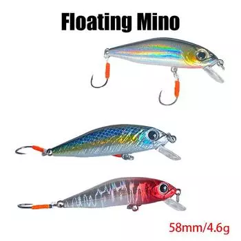 Luya Bait Mino 5G 58Mm Single Hook Floating Water Mino Bass Cocky Mouth Hard Bait Fake Bait Mino