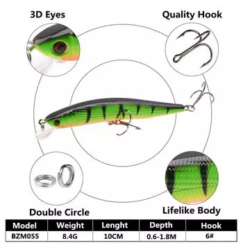 Luya имитация поддельной приманки ныряние пескарь дальний заброс и остановка дальний ловля пластика пресноводная морская рыбалка серый