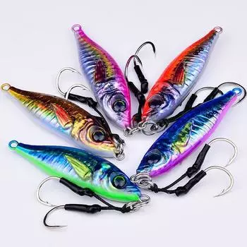 Luya железная пластинчатая приманка 3D распылительная печать маленькая железная пластина биомиметическая рыбалка на большие расстояния для свинцовой рыбы в пресноводном море 80g чёрный