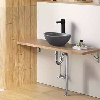 LUYI Овальная раковина для мытья рук, набор 340x270x130 мм, серый серый