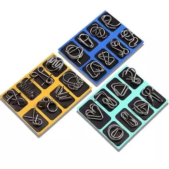 LUYING Кольцо-головоломка для взрослых и таинственная китайская металлическая игрушка для тренировки мозга для начинающих и продвинутых игроков Дети, Кольца, Головоломка с девятью кольцами,