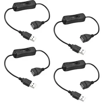 LUYING usb-переключатель с выключателем вкл./выкл. USB-удлинитель типа «папа-мама» с выключателем вкл./выкл., подходит для небольшой настольной лампы/вентилятора и светодиодной лампы. Поддержка данных