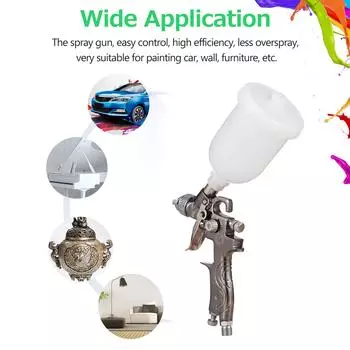 LVMP воздушный распылитель с гравитационной подачей, мини-пистолет для распыления краски, комплект, сопло 0,8 мм, чашка для жидкости, 250 мл, воздушная краска серебряный