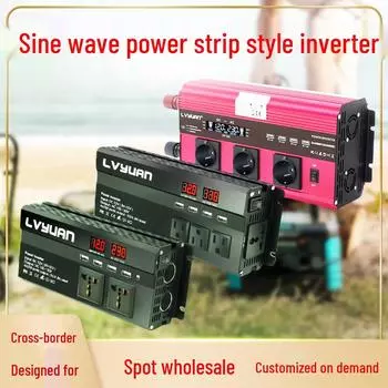 Lvyuan 12V/24V to 220V Modified Sine Wave Car Inverter, 500W-4000W Power Strip Style Red 500W/1000W (24V/220V)