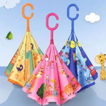 LWN Двухслойный обратный зонт Солнцезащитный водонепроницаемый зонт двойного назначения с длинной ручкой 1