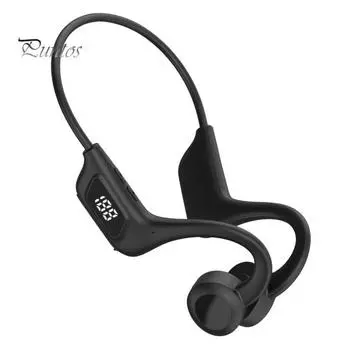 LY1 Наушники с костной проводимостью, ушной крючок, 9D звук, беспроводная Bluetooth-совместимая гарнитура, MP3-плеер с памятью для бега чёрный