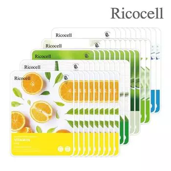 Lycocell Moist Moisture Essence Mask Pack Алоэ 10 шт + Коллаген 10 шт + Улитка 10 шт + Витамин 10 шт + Зеленый чай 10 шт, 1 шт.