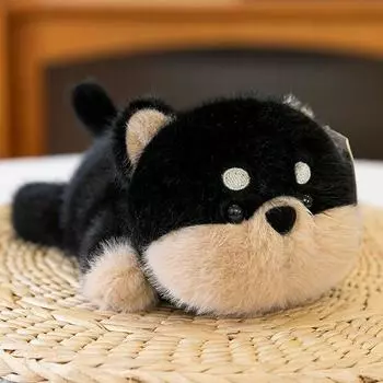Lying Panda Table with Animal Plush Toys Learning Rabbit Match Children s Office Puppy Wrist Pad Gift Black Chai 17cm [boutique table companion]]
