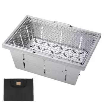 LYIYI IGT BBQ Bonfire Stainless BBQ Bonfire 1 Camping Storage Pack Печь, Плита, Подставка, Гриль, Настольная, Стальная, Складная, Компактная, Маленькая,