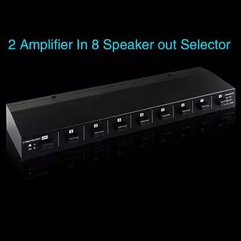 LYNEPAUAIO B028 Усилитель мощности с 2 входами и 8 выходами и коммутатор громкоговорителя, 8-канальный динамик 2 in 8 out чёрный