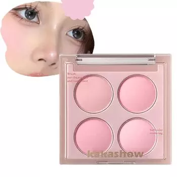 Lynlyulinger Cheek 4 Color Blusher Blending Mood Cheek Blusher Palette Cheek Palette Warm Tone Cool Tone Matte Natural Girly Blusher Face Color 8g