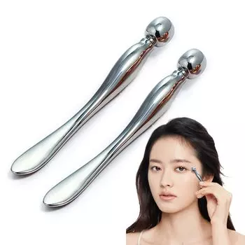 Lynlyulinger Eye Massage Stick Face Stick Facial Roller Eye Cream Applicator Уменьшает отеки Крем-ролик для глаз Снятие усталости Подтягивающий инструмент [2 серебряный