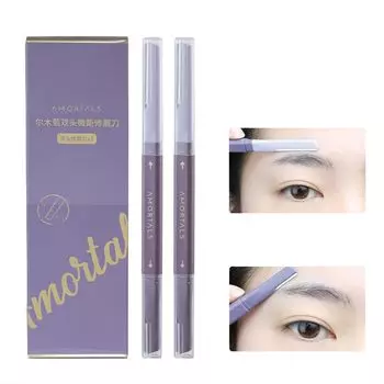 Lynlyulinger Eyebrow Shaving 2 Eyebrow Eyebrow Face Brow Hair Double End Two Scratch Beauty Cosmetic Use Set, Pieces/Box, Razor, Cutter, Shaving,