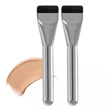 Lynlyulinger Foundation Perfect for Liquid Extra Makeup Concealer Easy to Makeup 2 Pieces Brush, Flat, Foundation, Fine, Brush, Brush, Carry, Tools,