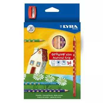 LYRA Colored Pencil Groove Slim 36 Color Set with Sharpener L2821360