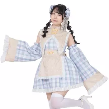 Lyrical Palette Cosplay Halloween Milky Kyonshi Maid Blue [Clear Stone] Women s