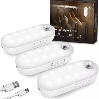 LYRIDZ сенсорный светильник для помещения USB перезаряжаемый кухонный светильник плавная регулировка яркости освещения шкафа для шкафа дневной свет цвет инструкции